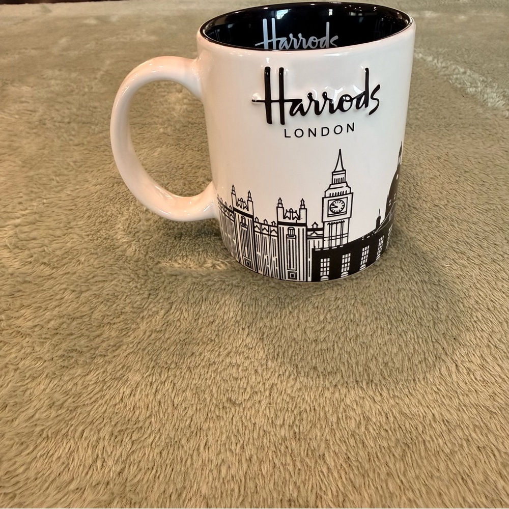 Harrods London Skyline Black and White Mug